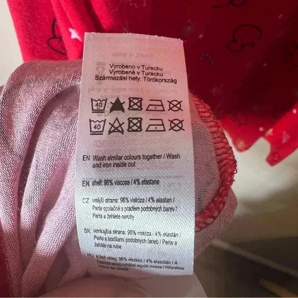 Disney Sleepwear Red  Christmas Prints Long Sleeve Size 8 - Picture 7 of 7